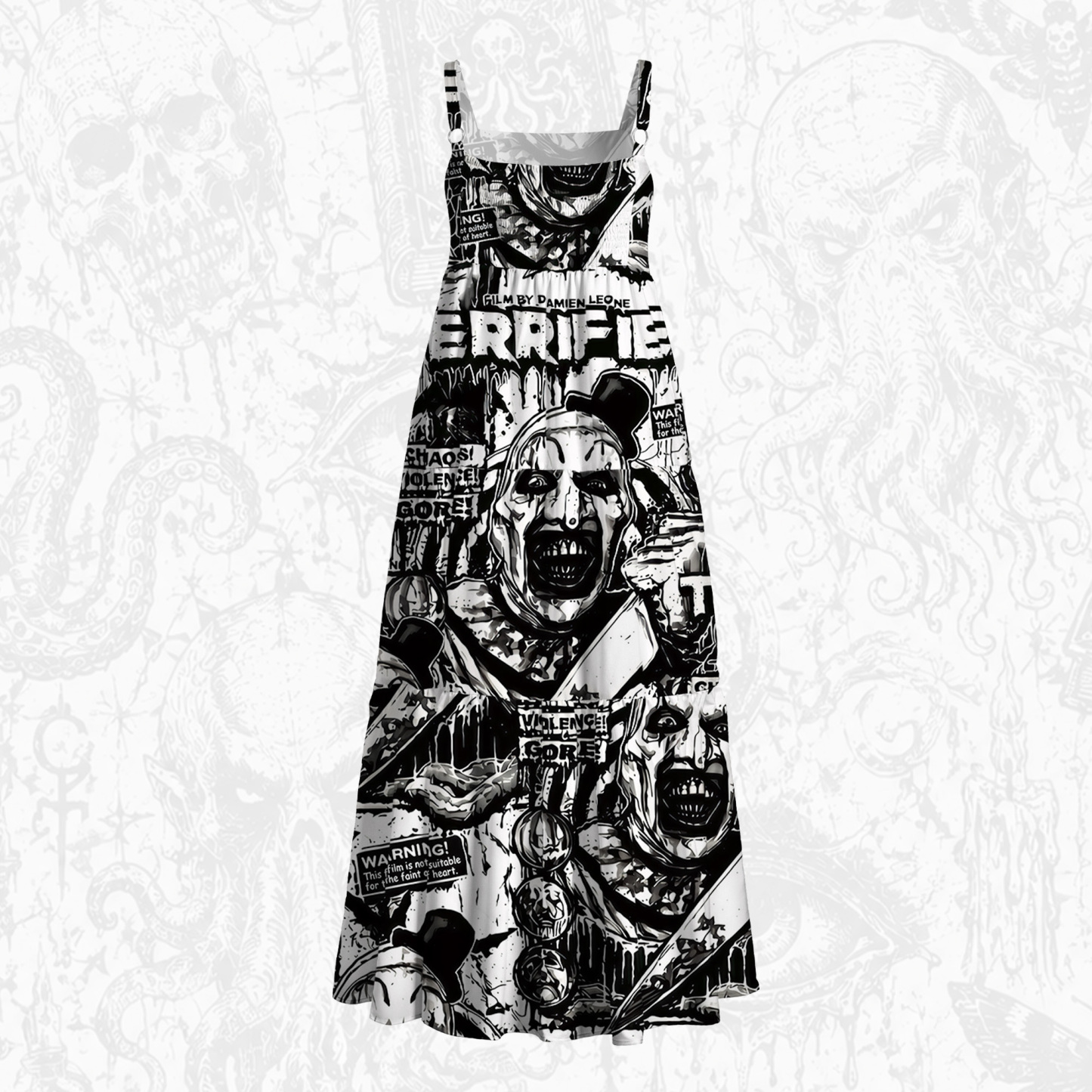 Warning Wide Straps Maxi Dress