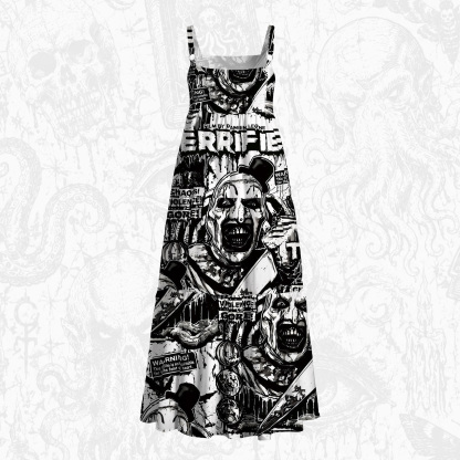 Warning Wide Straps Maxi Dress