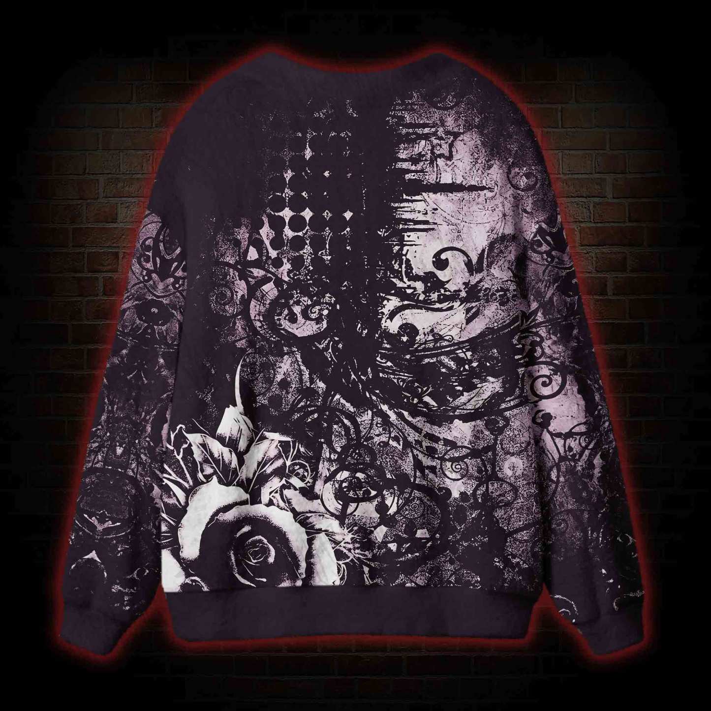 Violet Gothic Rose Cardigan Sweater