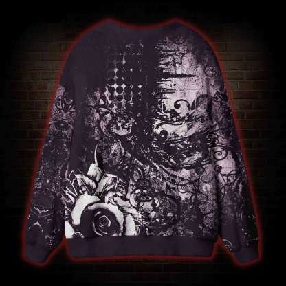 Violet Gothic Rose Cardigan Sweater