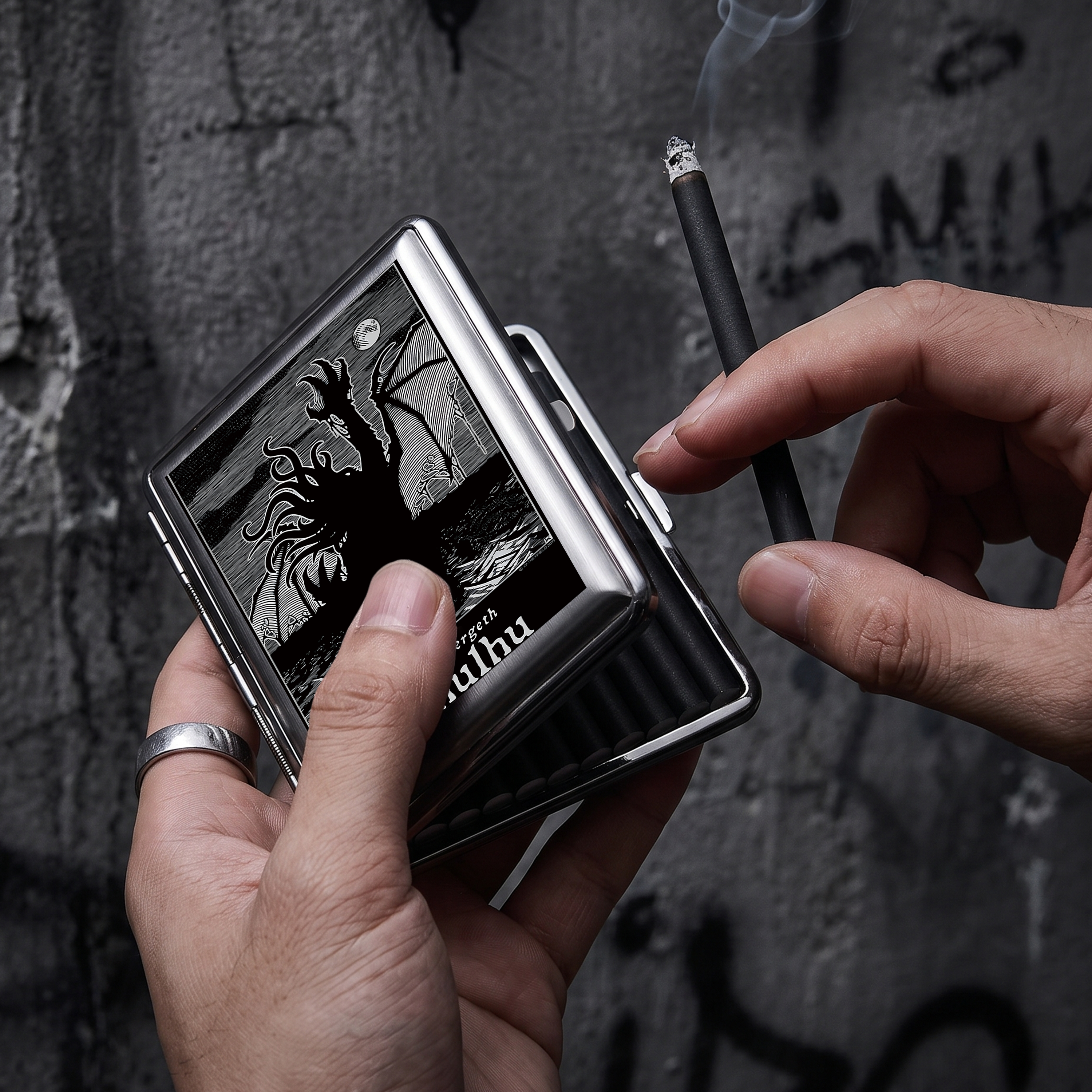 Thus Emergeth Cthulhu Compressed Cigarette Box
