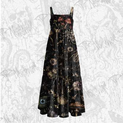 Gothic Undergrowth Wide Straps Maxi Dress