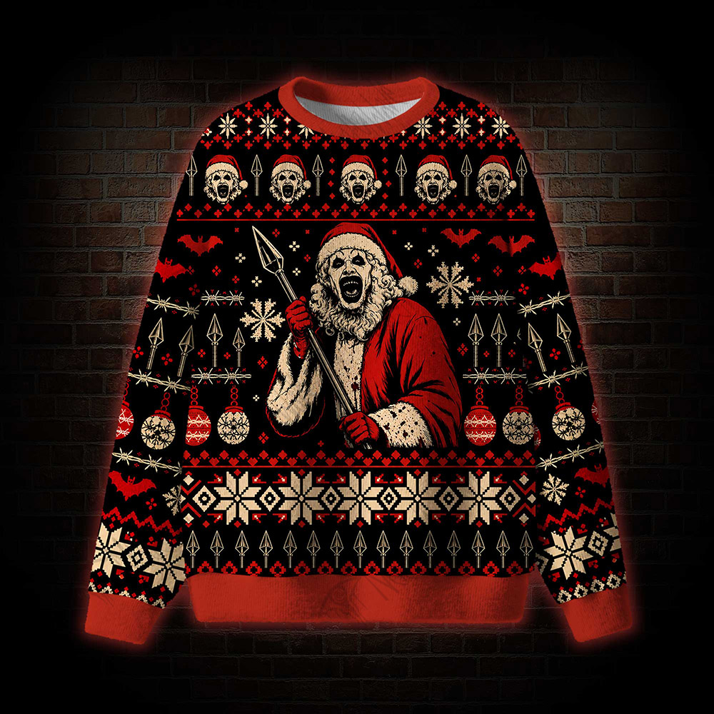 Evil Clown Santa Ugly Sweatshirts