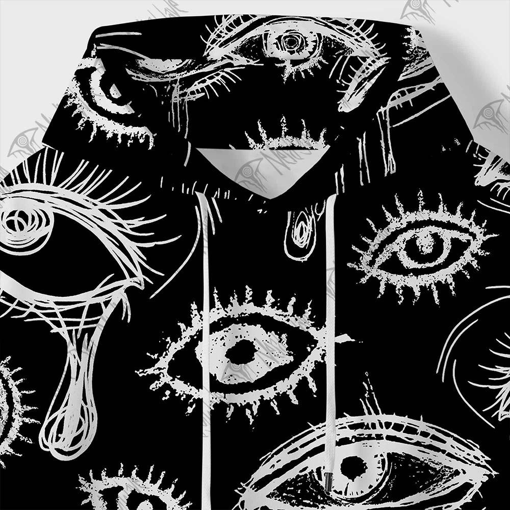 Grunge Eye All Over Print Scuba Hoodie