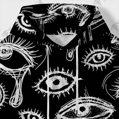 Grunge Eye All Over Print Scuba Hoodie
