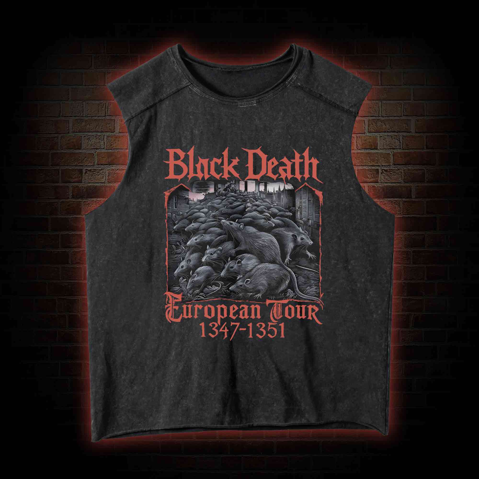 Vintage Black Death European Tour Vintage Washed Tank Top