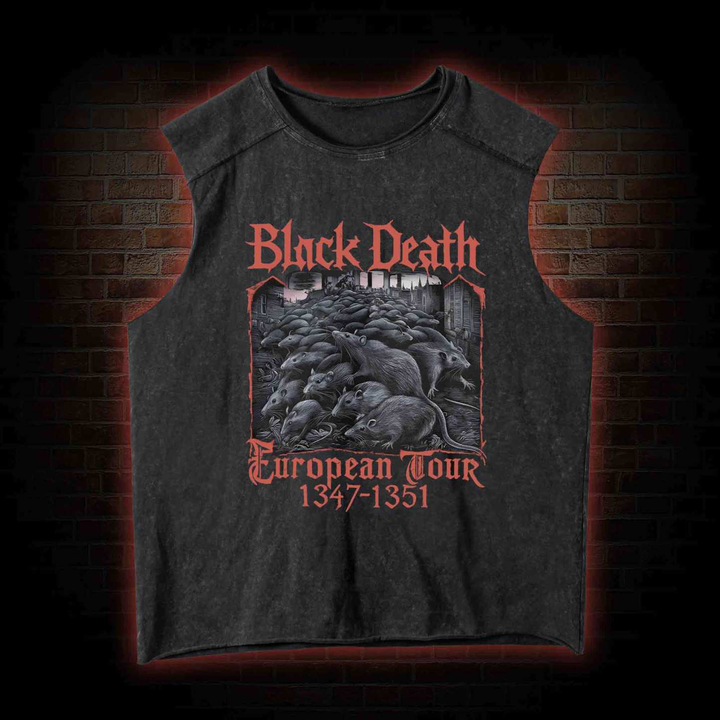 Vintage Black Death European Tour Vintage Washed Tank Top