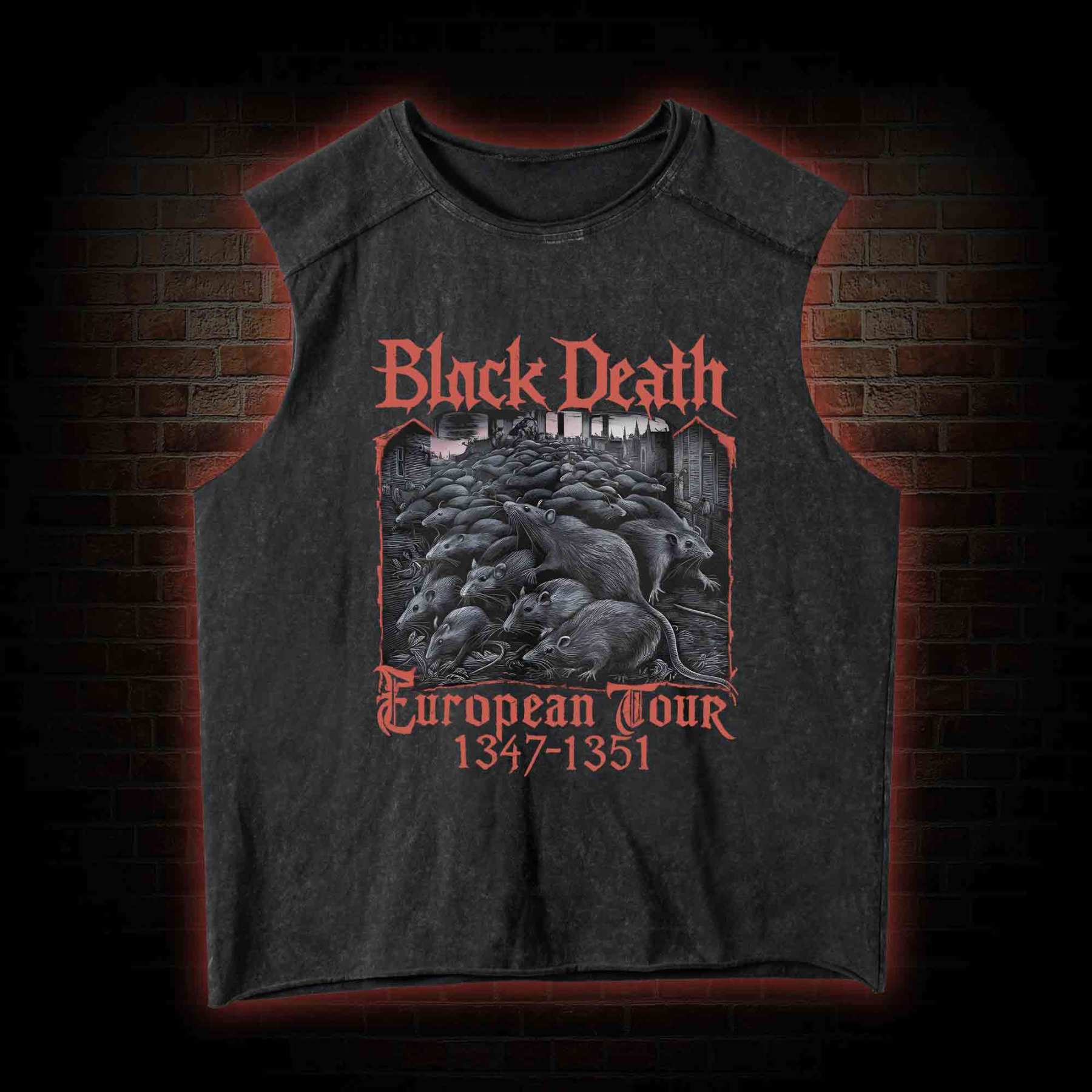 Vintage Black Death European Tour Vintage Washed Tank Top