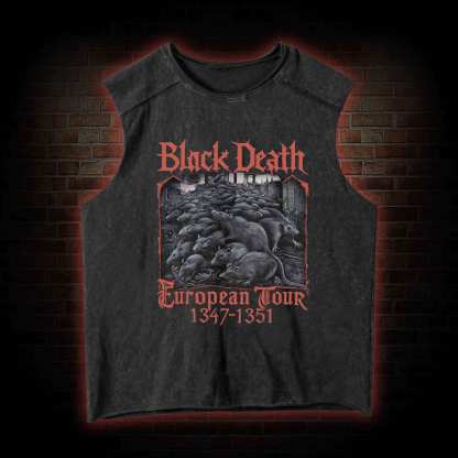 Vintage Black Death European Tour Vintage Washed Tank Top