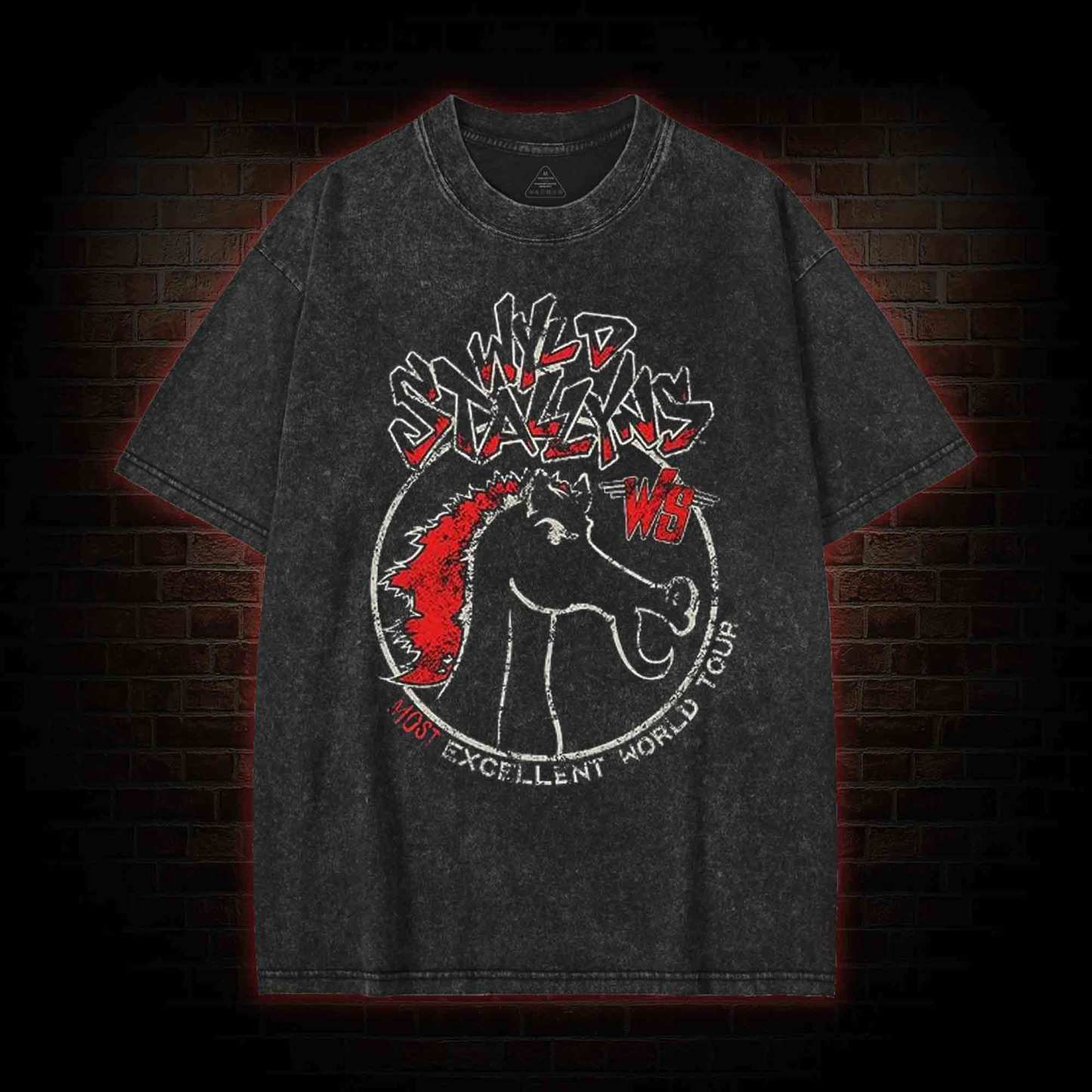 Wild Stallyns will Save the World Washed T-shirt