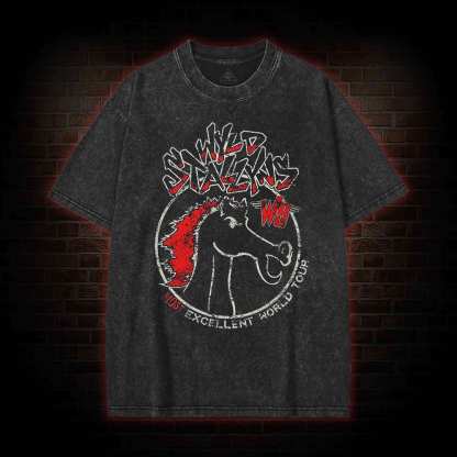 Wild Stallyns will Save the World Washed T-shirt