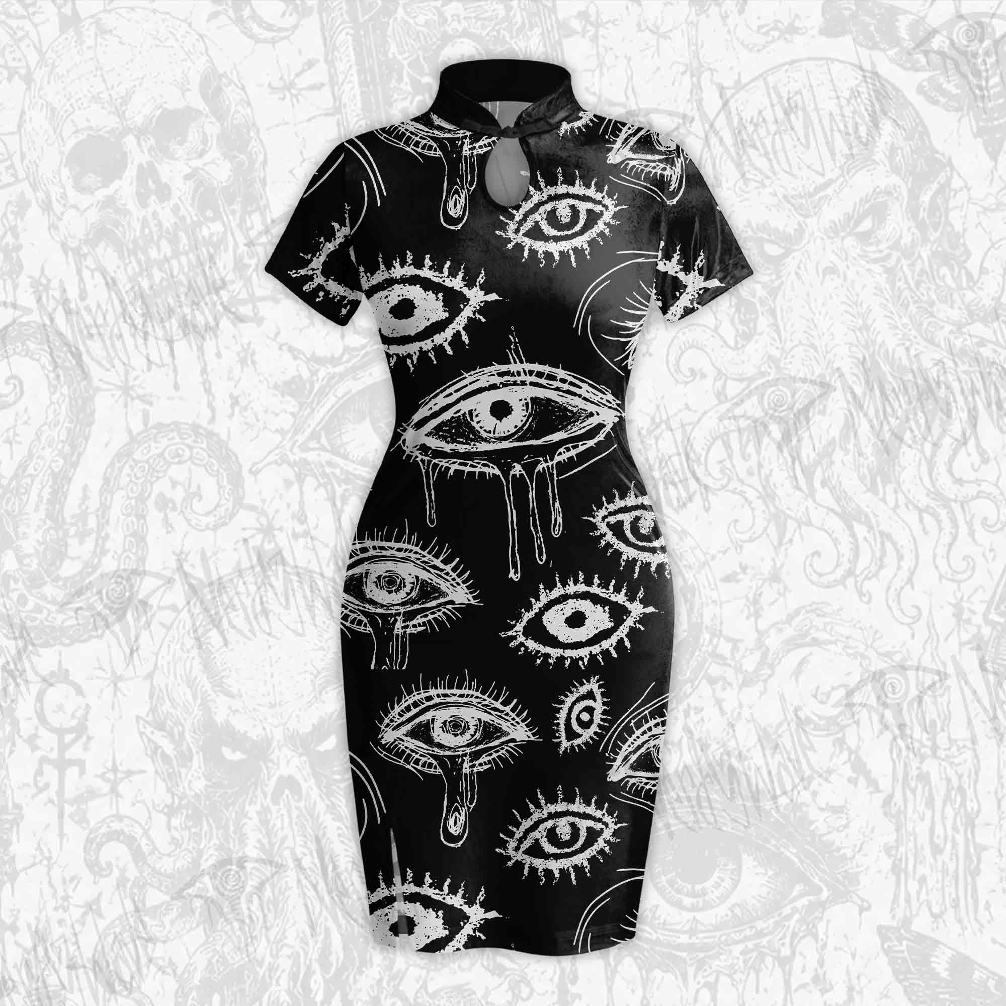 Crying Eyes Velvet Mini Dress