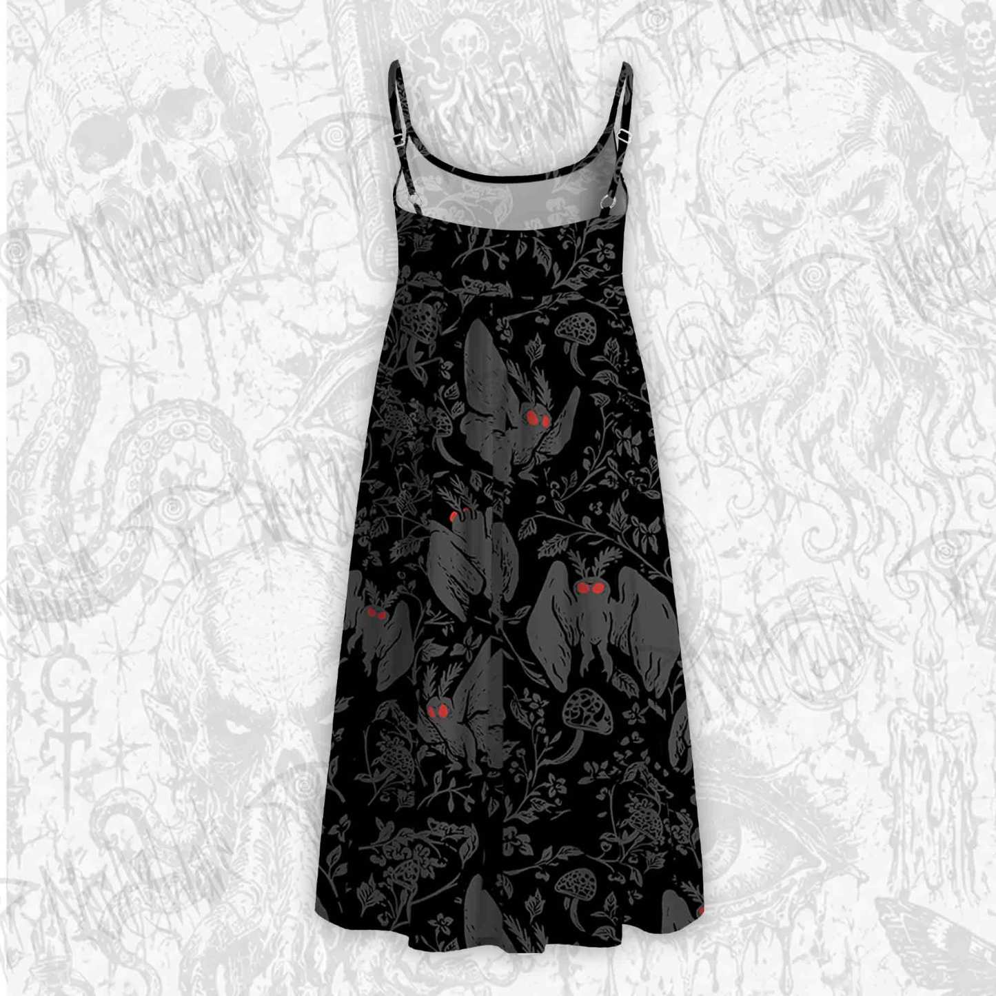 Mothman in the Jungle Strap Midi Sundress
