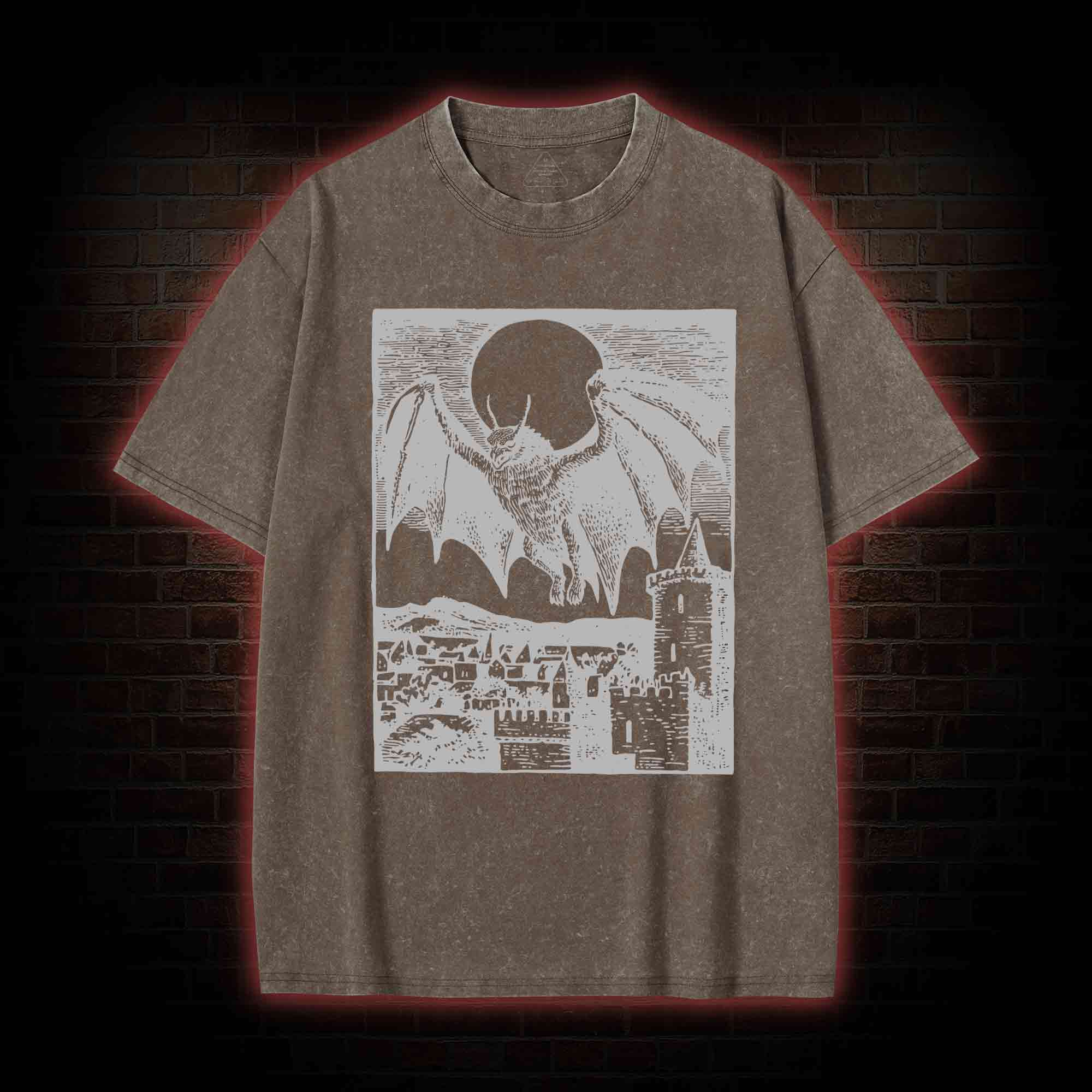 Vintage Mothman Monster Washed T-shirt