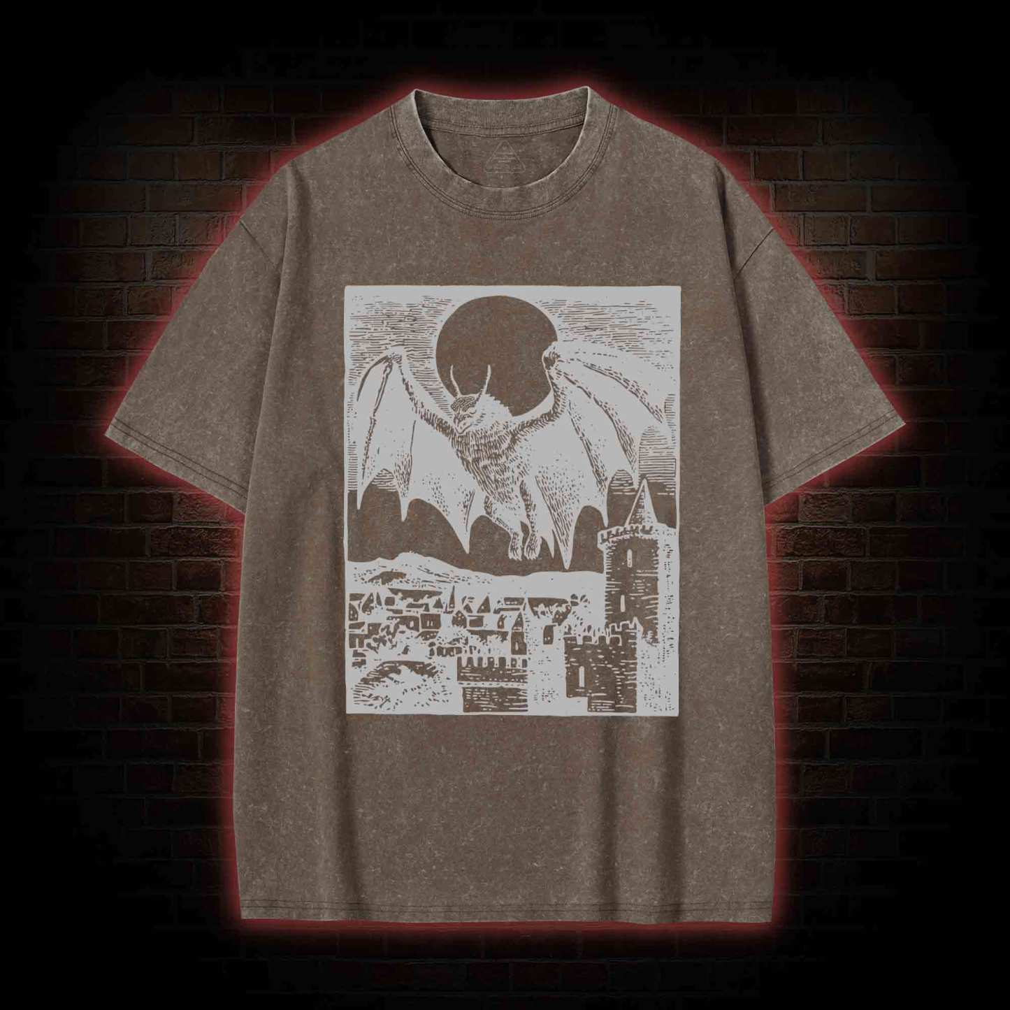 Vintage Mothman Monster Washed T-shirt