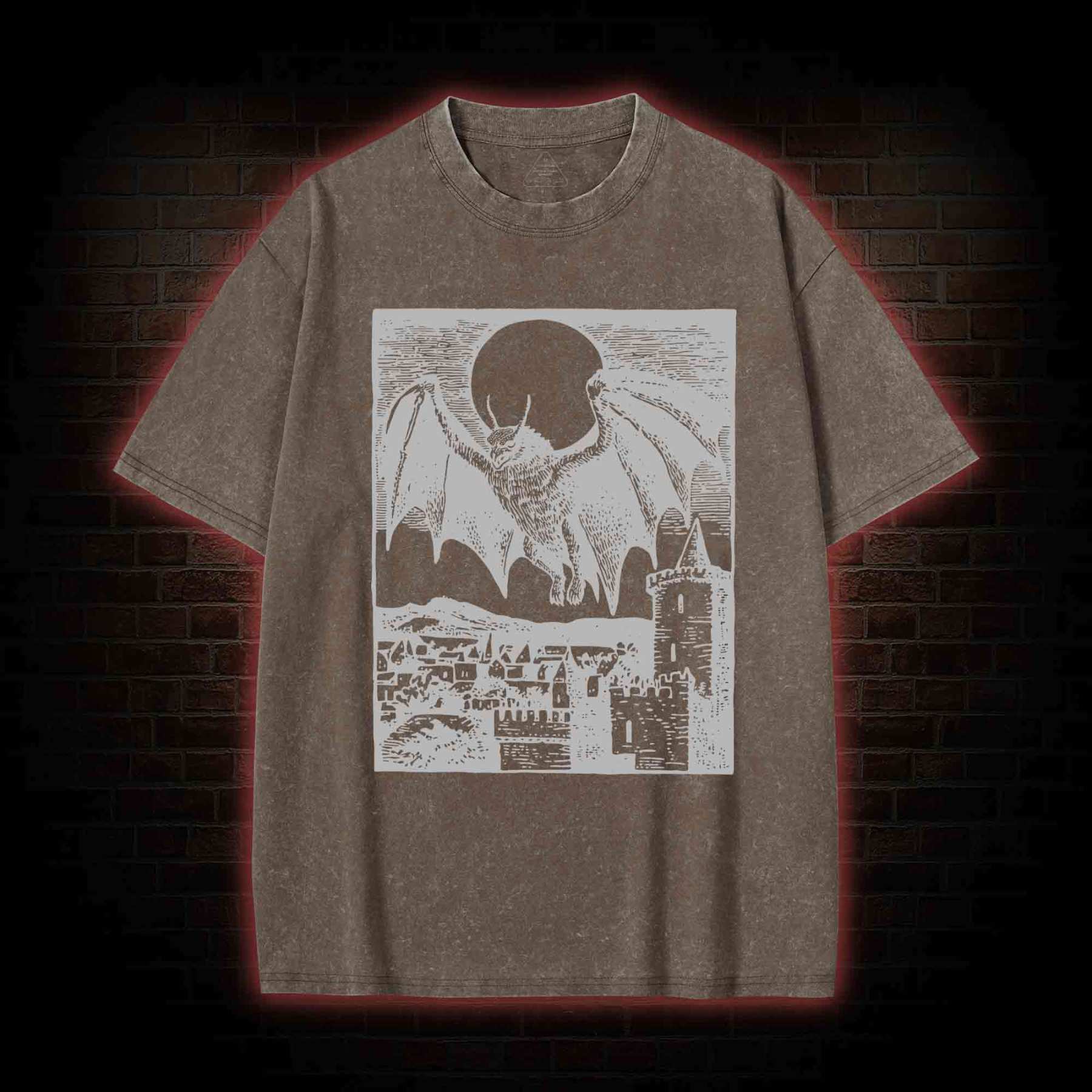 Vintage Mothman Monster Washed T-shirt