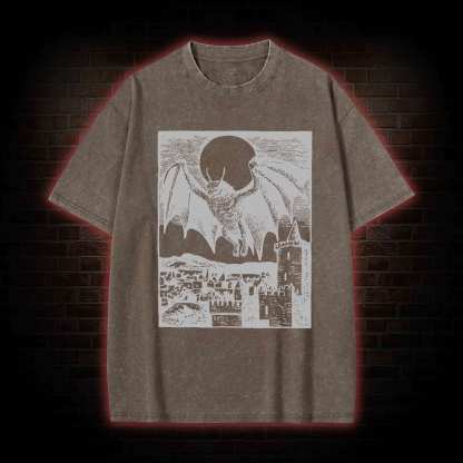 Vintage Mothman Monster Washed T-shirt