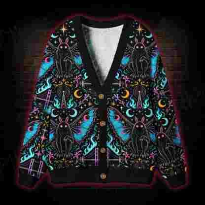 Neon Moth Signal Cardigan Sweater