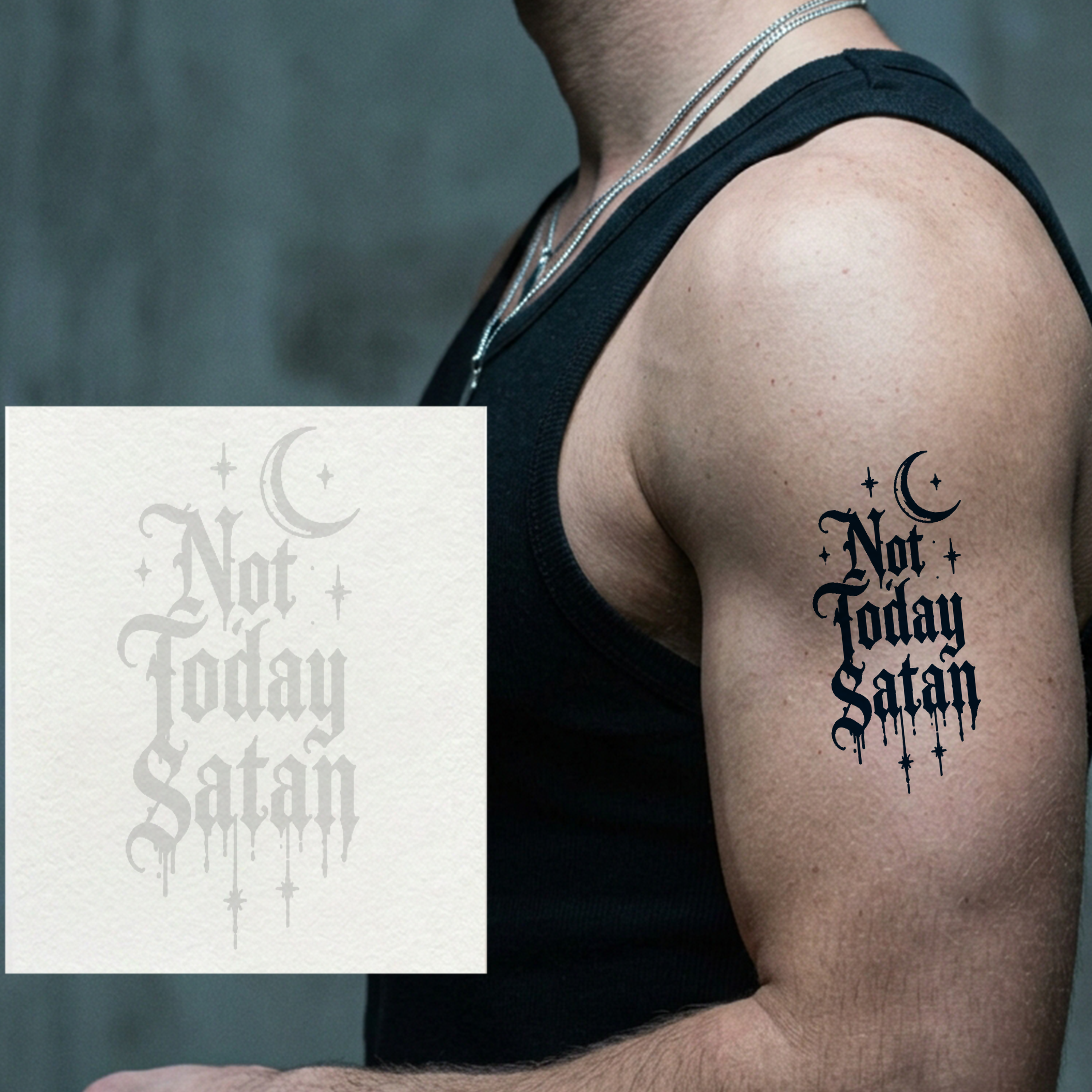 Not Today Satan Temporary Tattoo