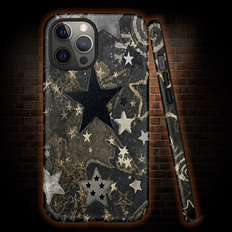 Grunge Black Star Phone Case