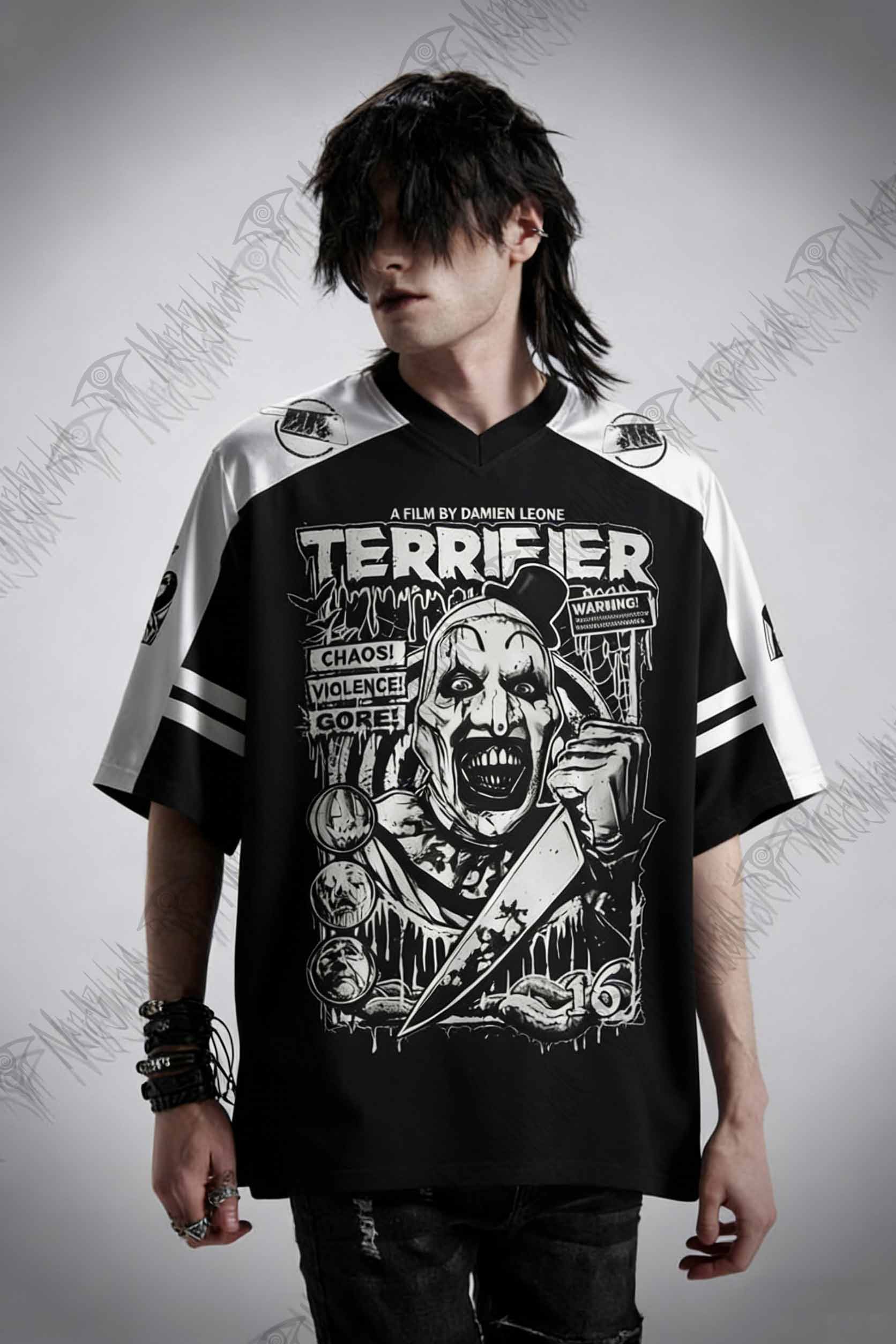 Warning Chaos Violence Bloodshed Oversized Jersey