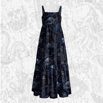 Abyssal Glow Wide Straps Maxi Dress