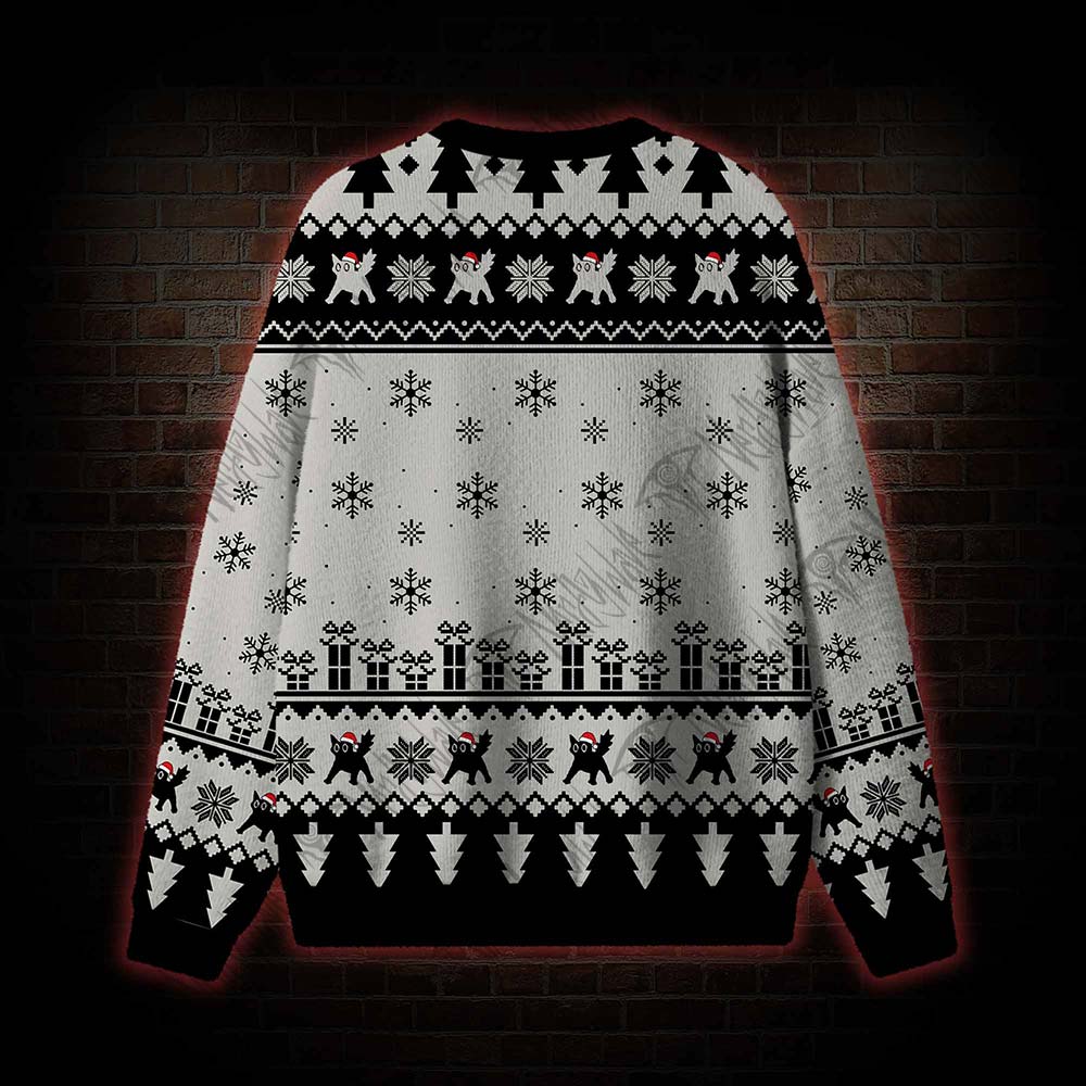 Black Cat Merry Christmas! Ugly Sweatshirts