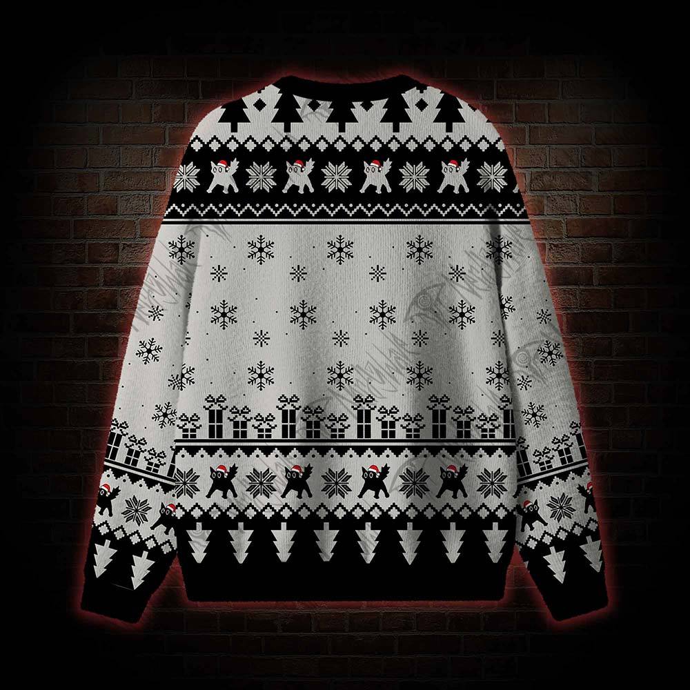 Black Cat Merry Christmas! Ugly Sweatshirts