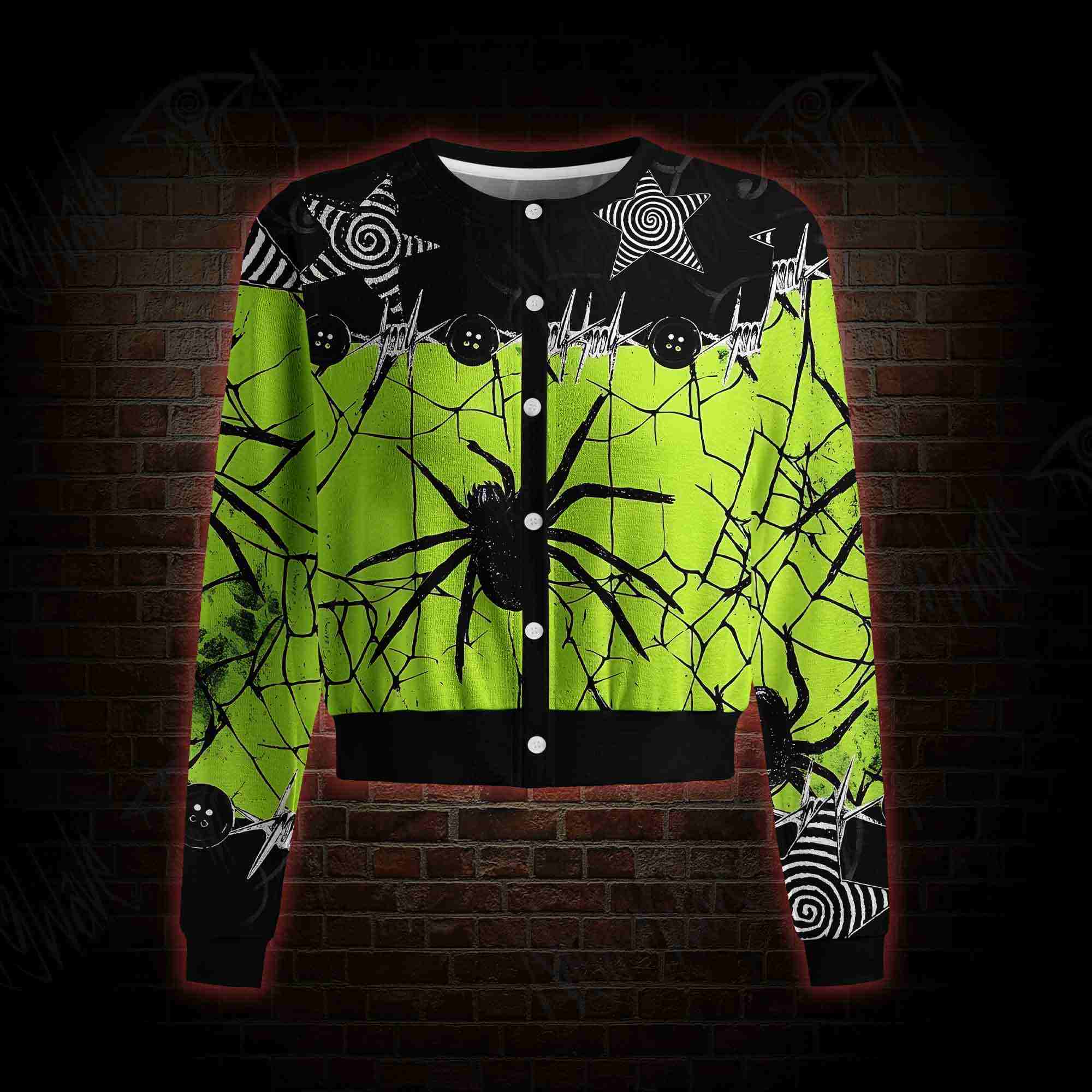 Lime Web Riot Light Weight Cardigan Sweater