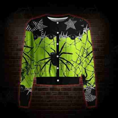 Lime Web Riot Light Weight Cardigan Sweater