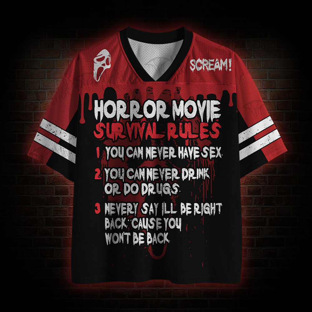 Horror Movies Survival Rules Mesh Jersey