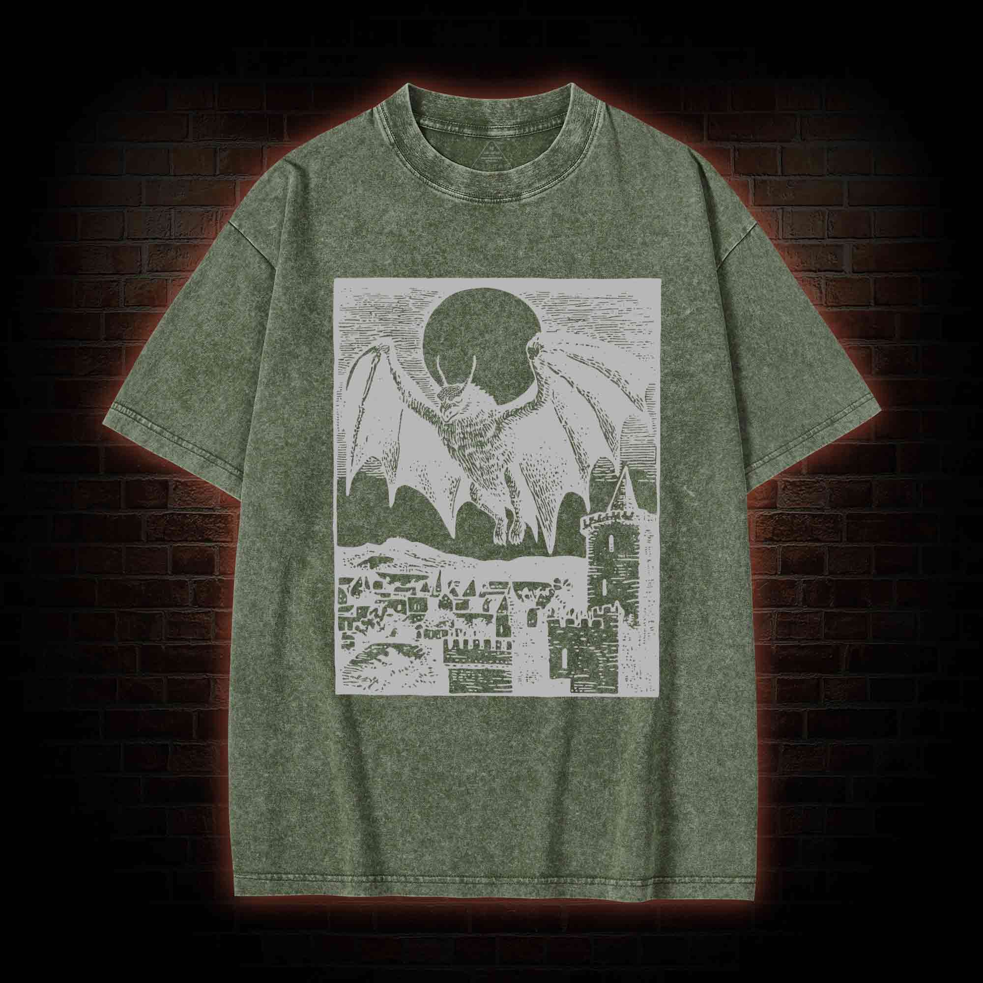 Vintage Mothman Monster Washed T-shirt