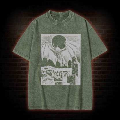 Vintage Mothman Monster Washed T-shirt