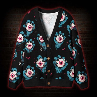 Clawed Eyeballs Cardigan Sweater