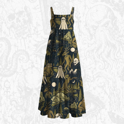 Cryptid Forest Wide Straps Maxi Dress