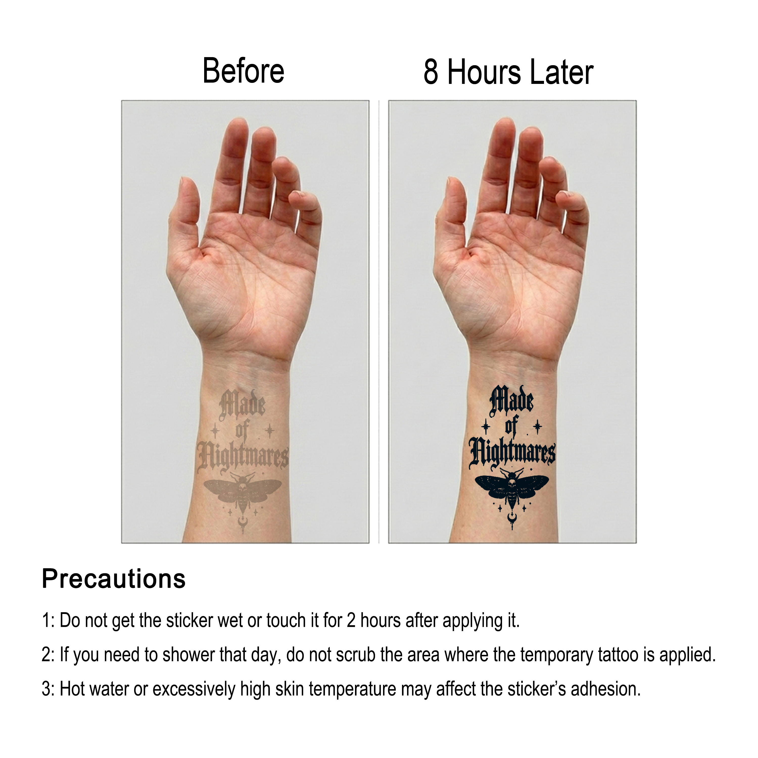 Made of Nightmares Temporary Tattoo