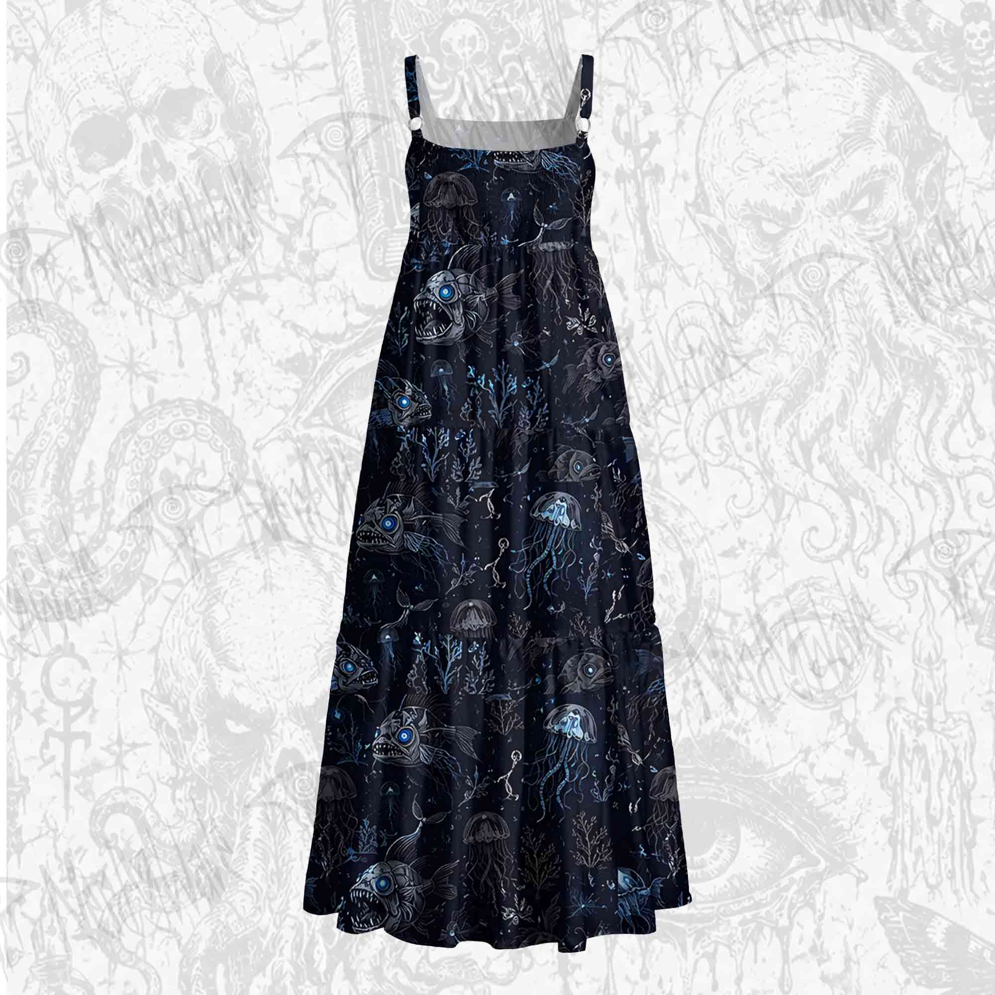 Abyssal Glow Wide Straps Maxi Dress