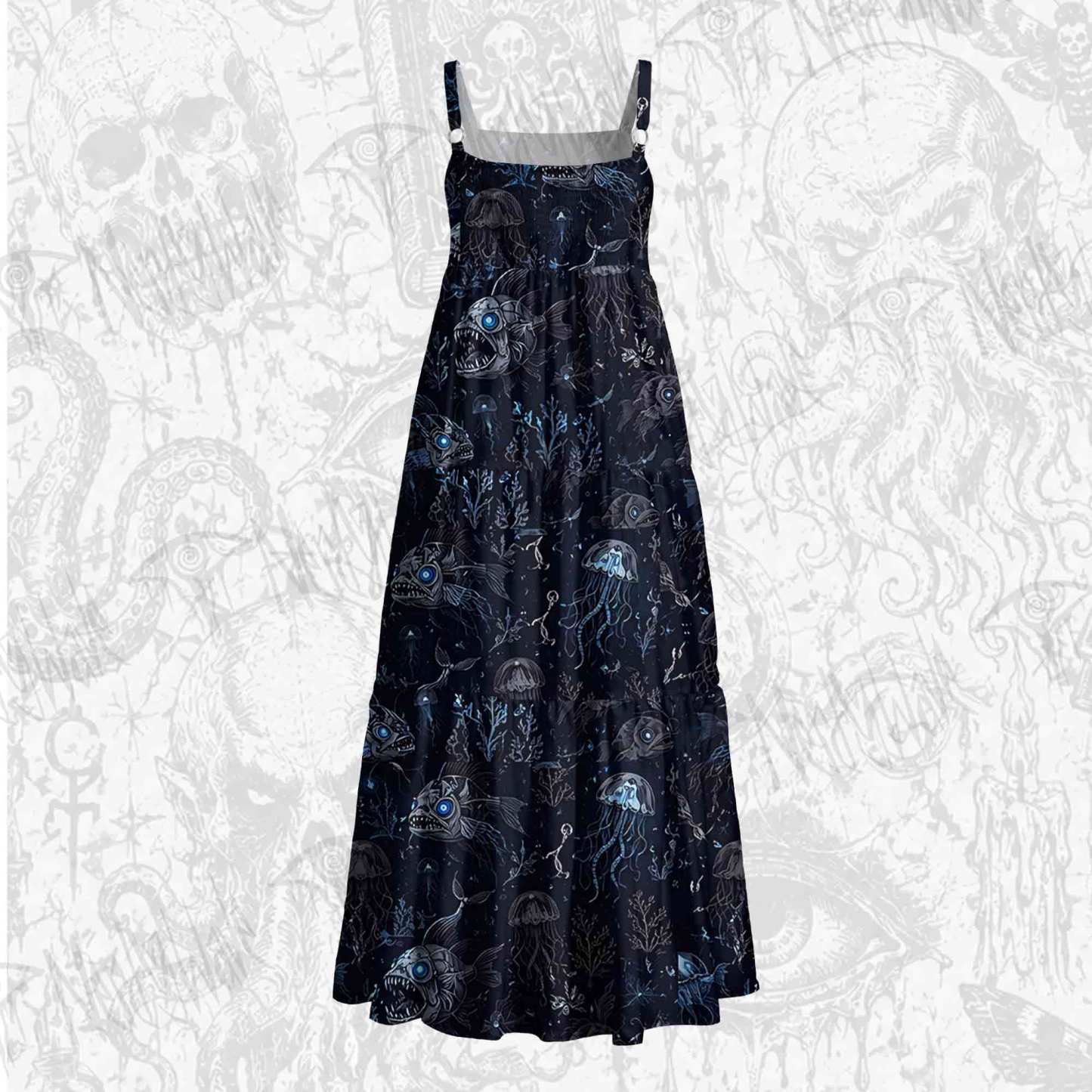 Abyssal Glow Wide Straps Maxi Dress