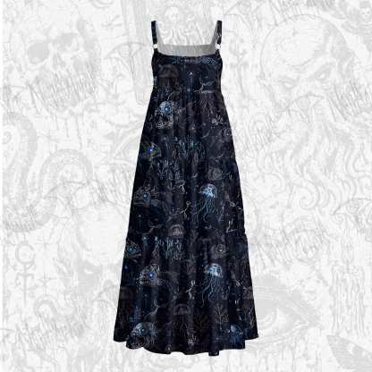 Abyssal Glow Wide Straps Maxi Dress