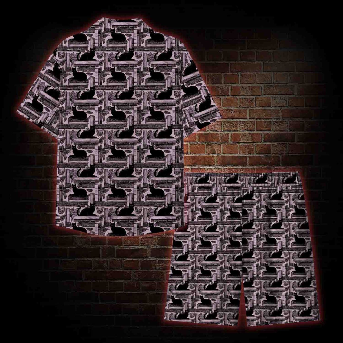 Library of Cats Lightweight Hawaiian Shirt