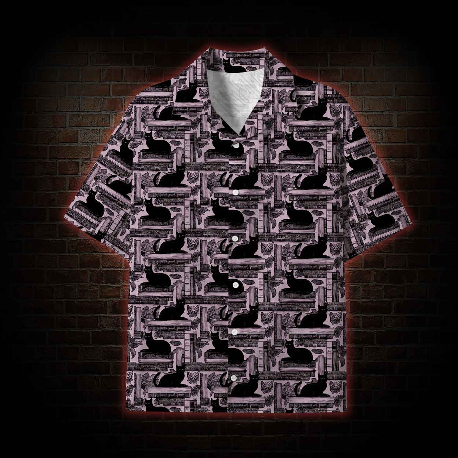 Library of Cats Lightweight Hawaiian Shirt