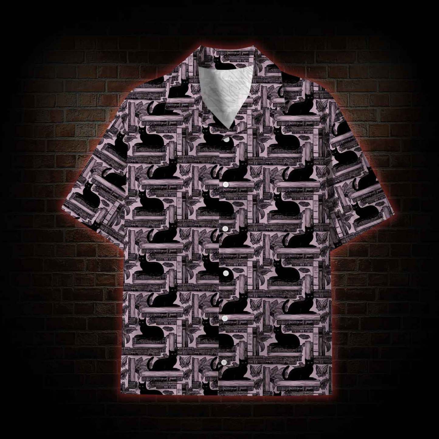 Library of Cats Lightweight Hawaiian Shirt