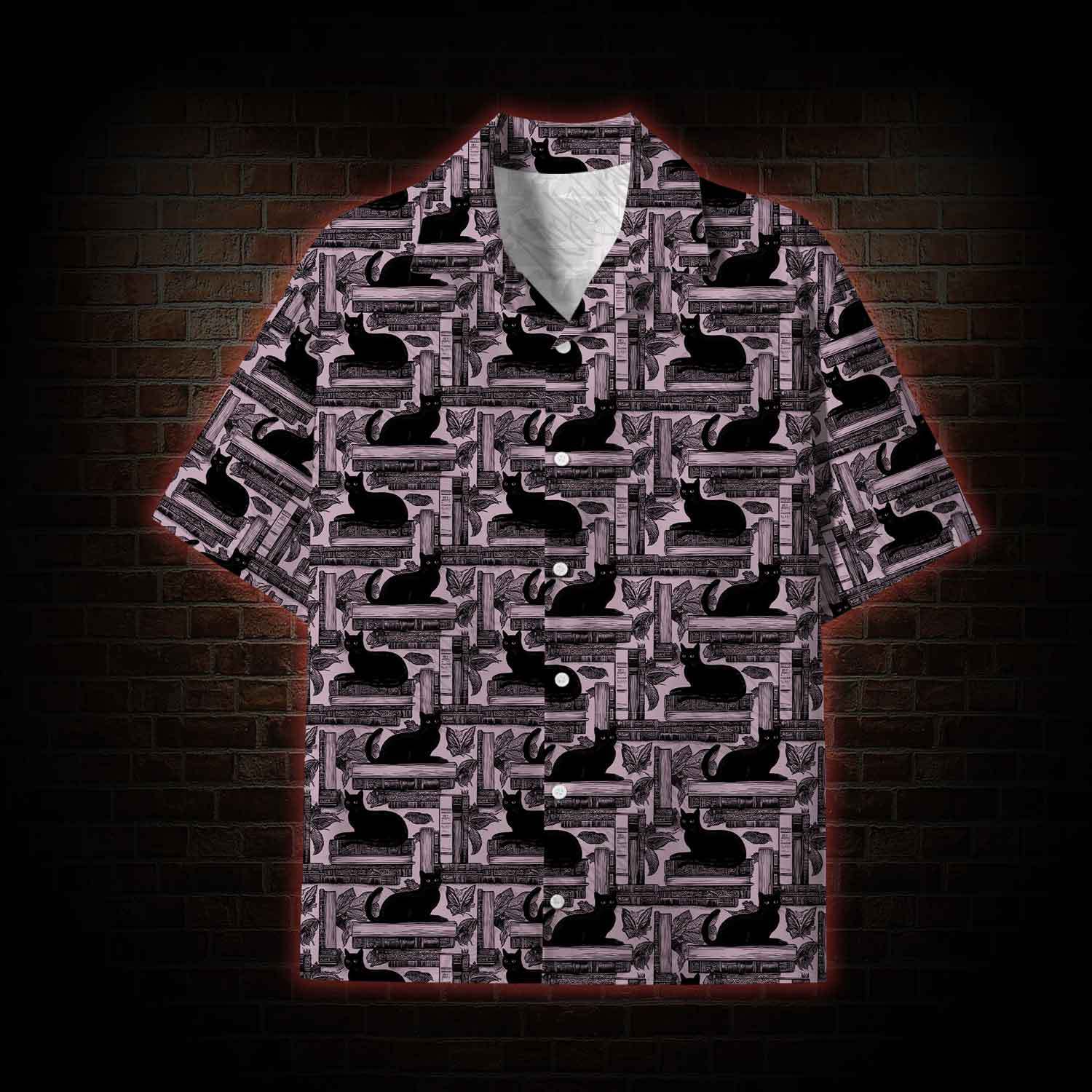 Library of Cats Lightweight Hawaiian Shirt
