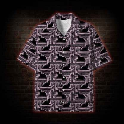 Library of Cats Lightweight Hawaiian Shirt