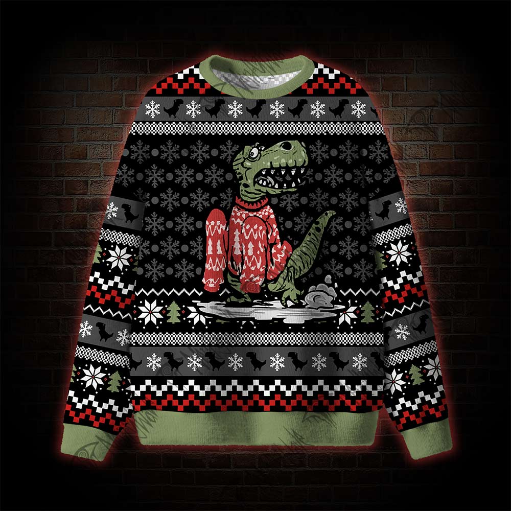 Wrong Size Dinosaurs Ugly Sweatshirts