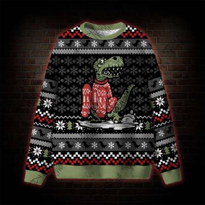 Wrong Size Dinosaurs Ugly Sweatshirts