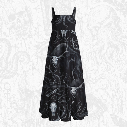 Wendigo Folk Horror Wide Straps Maxi Dress