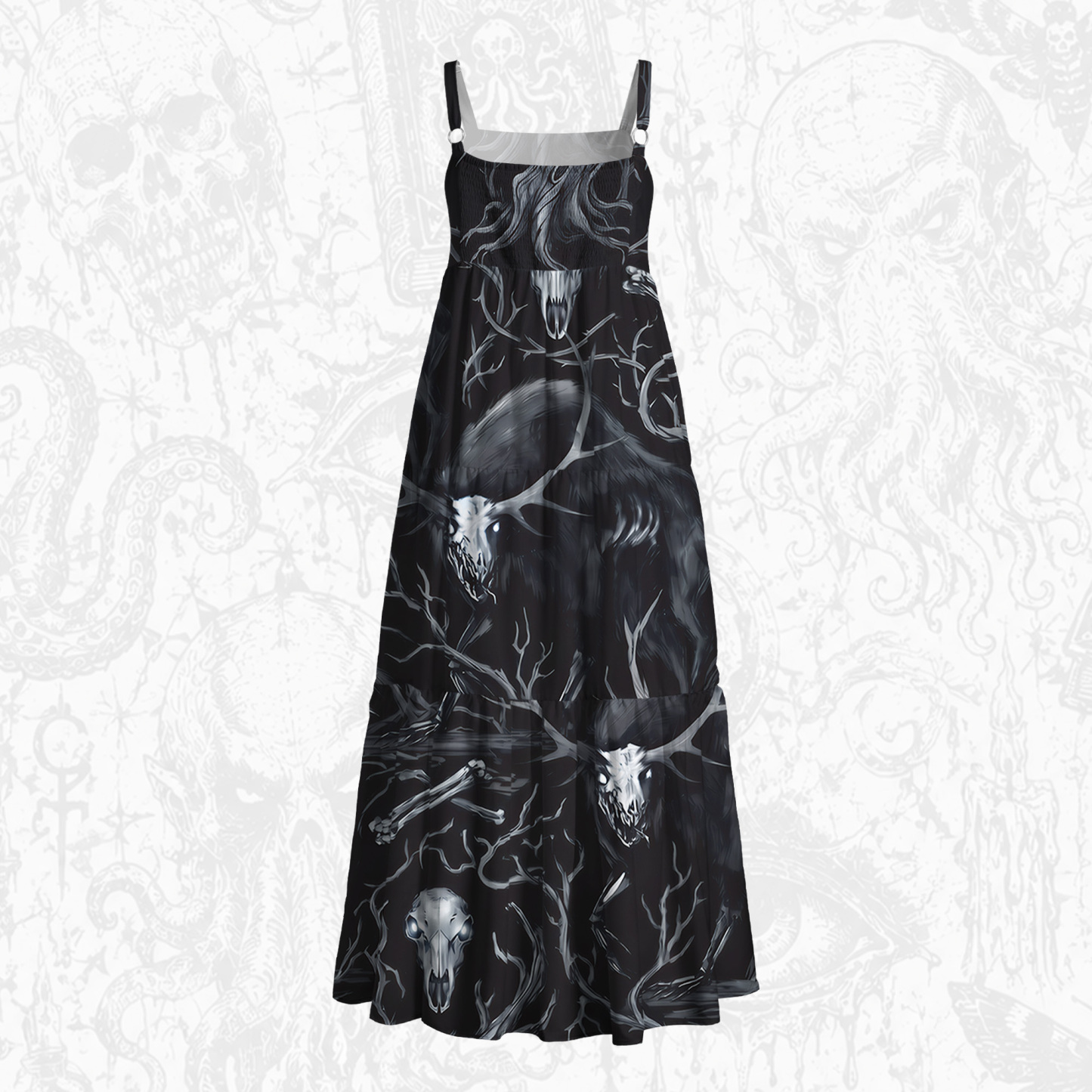 Wendigo Folk Horror Wide Straps Maxi Dress