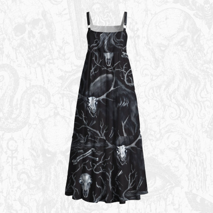 Wendigo Folk Horror Wide Straps Maxi Dress
