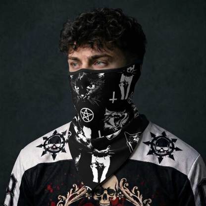 Punk Goth Cats Mesh Neck Gaiter